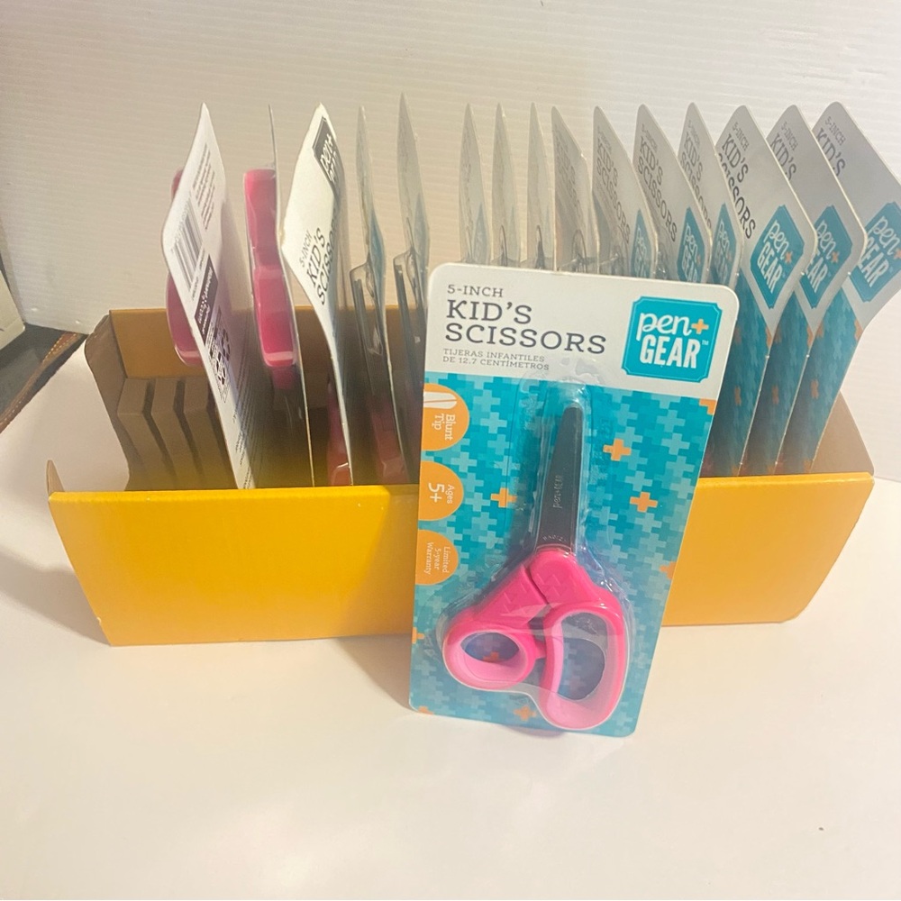 Bundle (15) 5-Inch Pink Kid's Scissors - Safe Left/Right Hand Use back to school